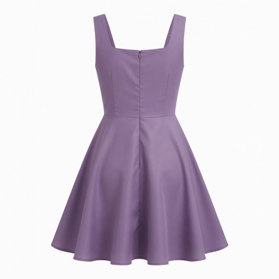 Square Neck Sleeveless A-Line Flowy Women's Mini Dress