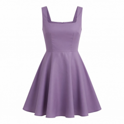 Square Neck Sleeveless A-Line Flowy Women's Mini Dress