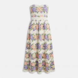 Tube Fitted Floral Crochet Women's Maxi Dress