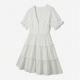 V-Neck Tiered A-Line Ruffled Women's Shirt Dress