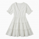 V-Neck Tiered A-Line Ruffled Women's Shirt Dress